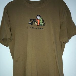 Life is good vintage tshirt. Army green